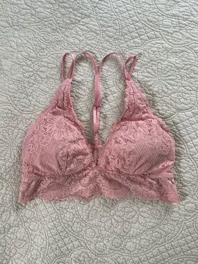 Aerie: Women’s Size Medium Blush Pink Lace, Strappy, Padded Bralette